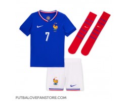 Francúzsko Antoine Griezmann #7 Domáci Detský futbalový dres ME 2024 Krátky Rukáv (+ trenírky)
